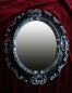 Preview: Bilderrahmen Oval Barock Schwarz-Silber 45X38 Fotorahmen Bilderrahmen