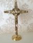 Preview: Stehkreuz , Standkreuz groß Wandkreuz Jesus Corpus Herrgott Kruzifixe Antik Gold  58cm