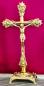 Preview: Stehkreuz, MESSING Kruzifix Kreuz JESUS Christus ALTARFIX ANTIK ALTARKREUZ NEU Standkreuz Gold