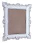 Preview: Barock  Bilderrahmen Jugendstil Weiß-Silber Antik Rechteckig 56x46 BAROCK 30x40 Ohne Glas  3049