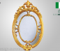 Preview: Wandspiegel Barock Oval Gold Badspiegel Flurspiegel 50X31 ANTIK Shabby c457