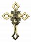 Preview: Wandkreuz, Jesuskreuz Messing Gold Jesus Am Kreuz Kruzifix 22x30cm Corpus Inri. Wandkreuz zum Aufhängen Art 303