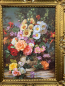 Preview: Gerahmte Gemälde Blumen Bilder mit Rahmen 90x70cm Blumenstillleben in Vase Bunte Blumen Gerahmte Gemälde Wandbild