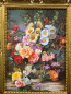 Preview: Gerahmte Gemälde Blumen Bilder mit Rahmen 90x70cm Blumenstillleben in Vase Bunte Blumen Gerahmte Gemälde Wandbild