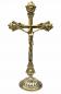 Preview: Stehkreuz, Jesuskreuz, Kruzifix Messing Gold  37 x 21 cm Standkreuz Tischkreuz Jesus Christus Jesus Am Kreuz Art 1216