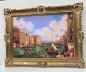 Preview: Bild mit Rahmen Gemälde 90x70cm Barock Wandbild Venedig Gondeln Bild Nostalgie