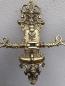 Preview: Wandkerzenhalter 2 Armig Wandkerzenleuchter antik gold mehrarmig Klavierleuchter schwenkbar Barockstil 82262 MADE IN ITALY