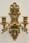 Preview: Wandkerzenhalter 2 Armig Wandkerzenleuchter antik gold mehrarmig Klavierleuchter schwenkbar Barockstil 82262 MADE IN ITALY