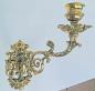 Preview: Wandkerzenhalter Barock Jugendstil Messing Gold 23cm Klavier- Wandleuchter SA221