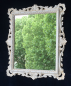 Preview: Wandspiegel Weiß Ornamente Barockspiegel Friseurspiegel Flurspiegel Mirror 43x37