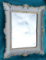 Preview: Bilderrahmen Weiß-Gold barock 56x46 Fotorahmen Antik Rahmen Badspiegel Flurspiegel  30x40 mit Spiegel / Glas