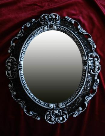 Preview: Bilderrahmen Oval Barock Schwarz-Silber 45X38 Fotorahmen Bilderrahmen