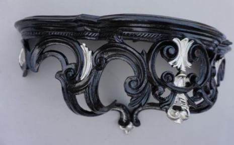 Barock , Konsole, Wandkonsole, schwarz silber , BAROCK Spiegelkonsole, Antik ornament Cp72, 50x20x24