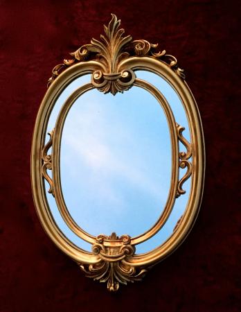 Wandspiegel Oval Gold Barock Badspiegel Antik Ovaler Spiegel 60X39 Mirror c462