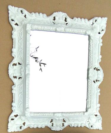 Wandspiegel , Spiegel, Barock, Antik , Badspiegel, weiß , 3047 , 45x37