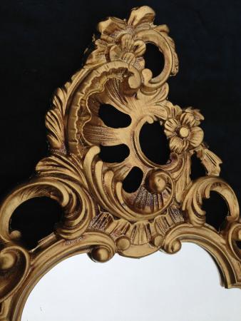 Wandspiegel mit Konsole Gold Barock Spiegelablage 50X76 Antik Wandkonsole .ovaler Italienische Goldener Spiegel