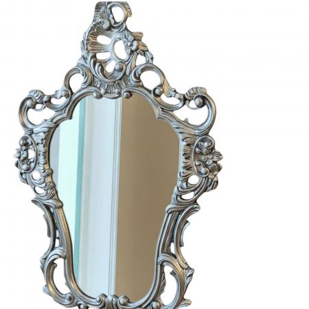 Barock Spiegel Wandspiegel Antik Silber 50x76cm Badspiegel Flurspiegel 3039