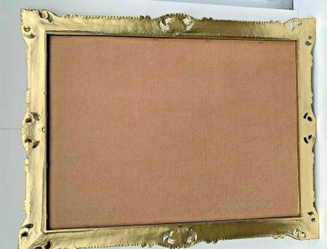 Preview: Bilderrahmen Posterrahmen Fotorahmen Bildfläche 50cmx 70cm Barock Hochzeitsrahmen in gold/weiß, 90x70cm Menütafel Spiegelrahmen