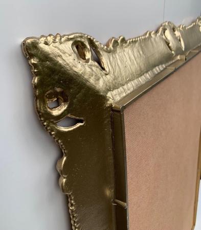 Preview: Bilderrahmen Posterrahmen Fotorahmen Bildfläche 50cmx 70cm Barock Hochzeitsrahmen in gold/weiß, 90x70cm Menütafel Spiegelrahmen