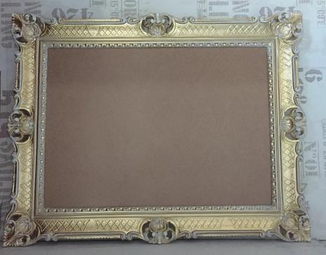 Bilderrahmen Posterrahmen Fotorahmen Bildfläche 50cmx 70cm Barock Hochzeitsrahmen in gold/weiß, 90x70cm Menütafel Spiegelrahmen