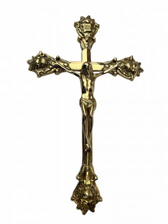 Wandkreuz,  Kreuz Kruzifix Messing JESUS Christus Altarkreuz jesus am kreuz 33 cm