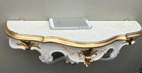 Wandkonsole barock Elfenbein Gold  45x21cm Wandregal BAROCK ANTIK  cp68Ig