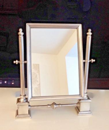 Luxus Standspiegel ANTIK VERSILBERTES MESSING Schminkspiegel Kippspiegel