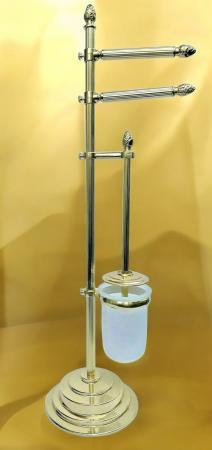 Messing wc Garnitur Badartikel Toilettenbürste Klopapierhalter Bürste poliertes Stand 71 cm