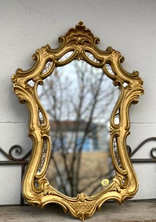 Wandspiegel Antik Oval Gold Badspiegel Spiegel 54X39 Shabby Flurspiegel c498