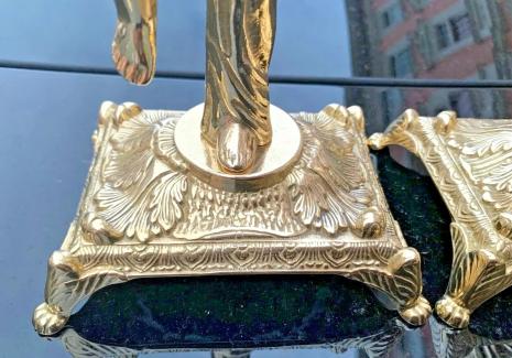 2 x Kerzenleuchter Messing Kerzenständer Gold Kerzenhalter 28 cm Tischdeko