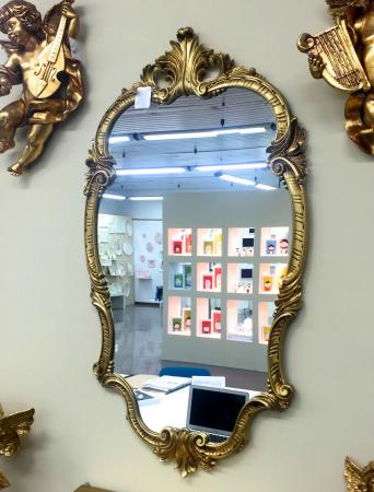 Wandspiegel Gold 99 x 55 cm Ovaler Spiegel BarockSpiegel Antik Flurspiegel Goldenerspiegel Rokoko