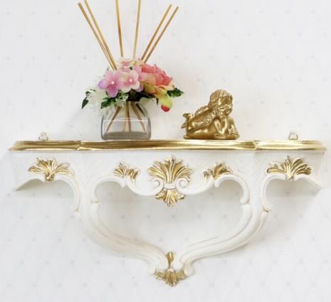 Wandkonsole barock Elfenbein Gold  45x21cm Wandregal BAROCK ANTIK  cp68Ig