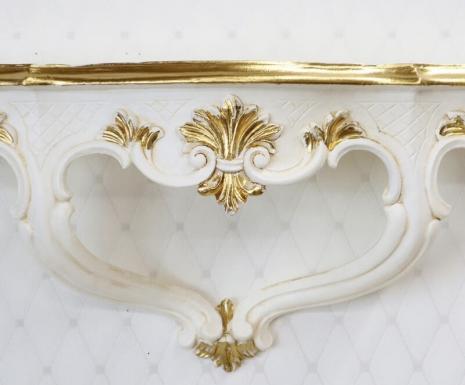 Wandkonsole barock Elfenbein Gold  45x21cm Wandregal BAROCK ANTIK  cp68Ig