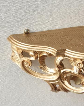 Wandkonsole ,Telefontisch,40x17 cm Spiegelkonsole, Antik , Wandregal, Wanddeko Hängeregale Gold CP74 Gold