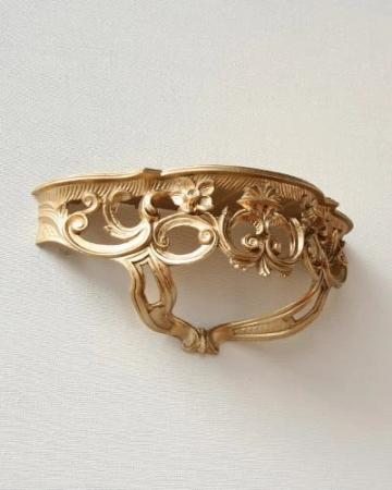 Wandkonsole Barock Gold Antik Stil Hängekonsole 50x20x24cm Spiegelkonsole, Ablage, Antik Ornamente Cp72 G