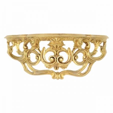 Wandkonsole Barock Gold Antik Stil Hängekonsole 50x20x24cm Spiegelkonsole, Ablage, Antik Ornamente Cp72 G