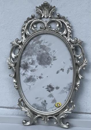 Bilderrahmen Barock Altsilber Oval Antik Ornamente 43x27 Bilderrahmen Fotorahmen Fransözischer Stil Retro Oval  C531