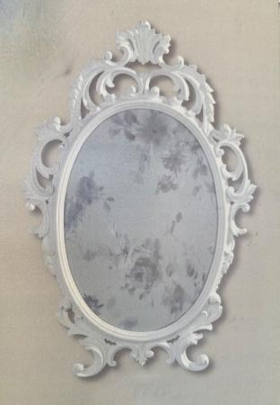 Preview: Bilderrahmen Barock Antik Weiß Oval 43x27 Bilderrahmen Shabby Fotorahmen 26x18cm Ornamente Rahmen Prunkrtahmen C531
