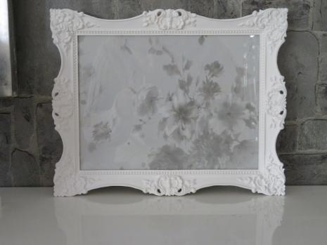 Preview: Bilderrahmen Weiß 30x24 Barock Hochzeitsrahmen 24x18cm Fotorahmen Photoframe Weiß C6E