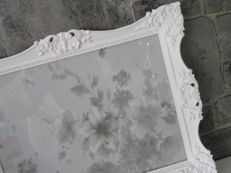 Preview: Bilderrahmen Weiß 30x24 Barock Hochzeitsrahmen 24x18cm Fotorahmen Photoframe Weiß C6E