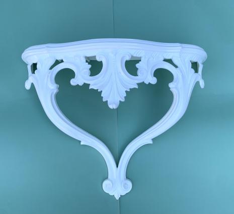 Wandkonsole Weiß Italienisches Blumenregal Barock Stil  Handgefertigt Wandablage
