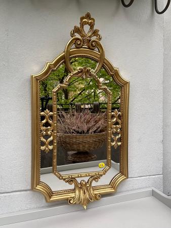 Barock Wandspiegel Gold Prunk Spiegel Antik Rokoko Badspiegel klassisch 59x32cm WANDDEKO Flurspiegel C456 Gold