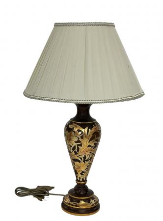 Tischleuchte , Nachttischlampe , Tischlampe , Lampe , Leuchte Braun beige gold 63 cm Klassische Tischleuchte UVP 279€