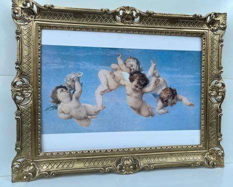 Gerahmte Gemälde Engelsbilder Die Geburt Der Venus mit Goldenen Rahmen 90x70cm religiöse Renaissance Alexandre Cabanel Bild