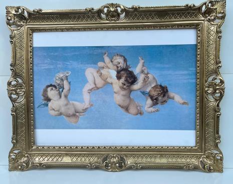 Gerahmte Gemälde Engelsbilder Die Geburt Der Venus mit Goldenen Rahmen 90x70cm religiöse Renaissance Alexandre Cabanel Bild