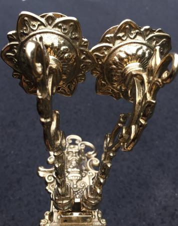 Wandkerzenhalter 2 Armig Wandkerzenleuchter antik gold mehrarmig Klavierleuchter schwenkbar Barockstil 82262 MADE IN ITALY