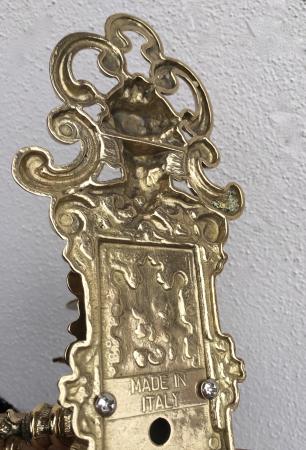 Wandkerzenhalter 2 Armig Wandkerzenleuchter antik gold mehrarmig Klavierleuchter schwenkbar Barockstil 82262 MADE IN ITALY