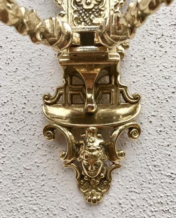 Wandkerzenhalter 2 Armig Wandkerzenleuchter antik gold mehrarmig Klavierleuchter schwenkbar Barockstil 82262 MADE IN ITALY