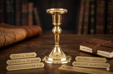 2 x Tischkerzenständer Messing Gold Kerzenständer Kerzenhalter Barock Antikstil MADE IN ITALY