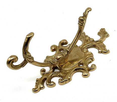 Preview: Wandhaken  messing Garderobenhaken Kleiderhaken Haken  Gold 11x17 Art 80315